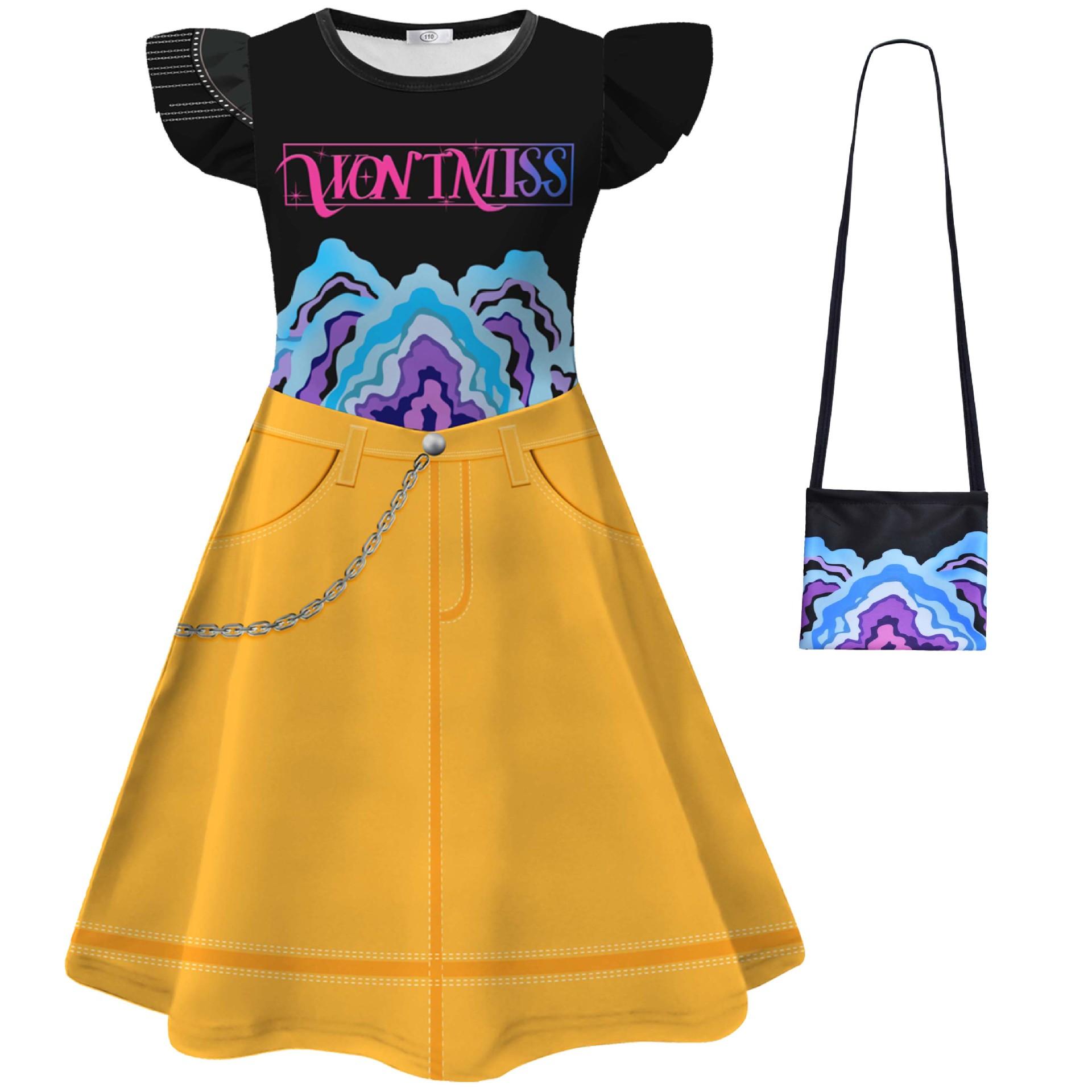 

Kids Girls Casual Daily Dress Cute Cartoon Print Long Sleeves Dance Wear Princess Dress 2-12 Years 150