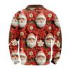 Men's Fashion Christmas Printed Corduroy Zipper Shirt