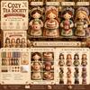 Miniatur Stofffiguren Szene Nähset für Regal-Auslage, DIY Handmontage-Projekt mit Tischakzent und Geschenk-Attraktivität