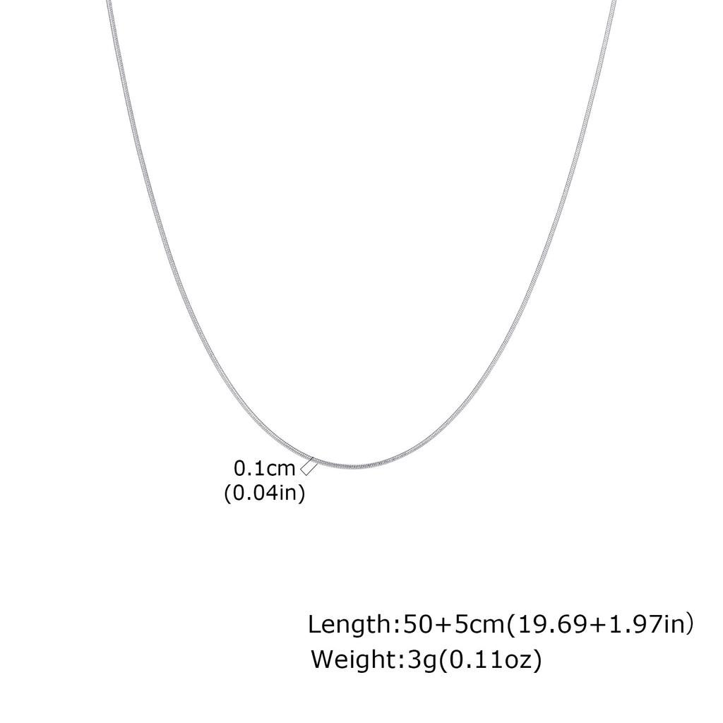 Stainless Steel Round Snake Chain Necklace, Fashionable And Versatile Basic Chain Collarbone Chain Nc-201