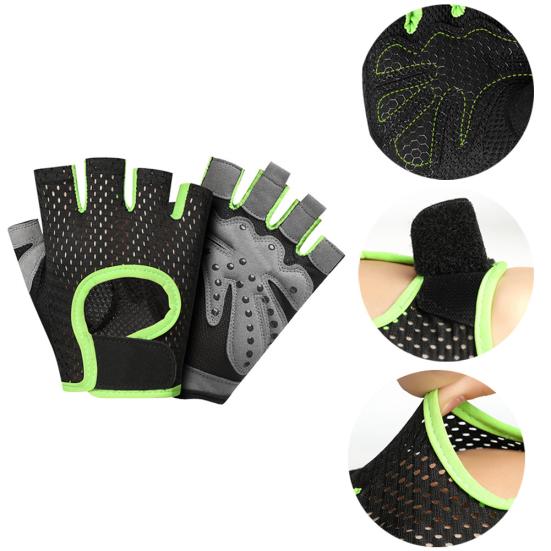 Men Women Sports Gym Fitness Workout Weightlifting Half Finger Anti-skid Gloves