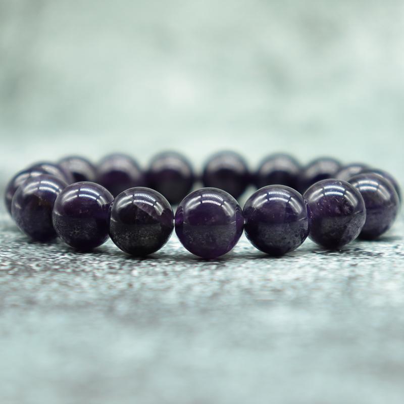 Grade A 100% Natural Amethyst Bracelet Women Valentine Day Gift For Girlfriend 4/6/8/10/12mm Beaded Braslet Casual Accessories