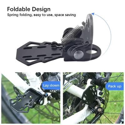 Durable Rear Seat Footrest Mounted On Back Wheel Bike Pedals Folding Footboard Cycling Accessories Non-slip Design