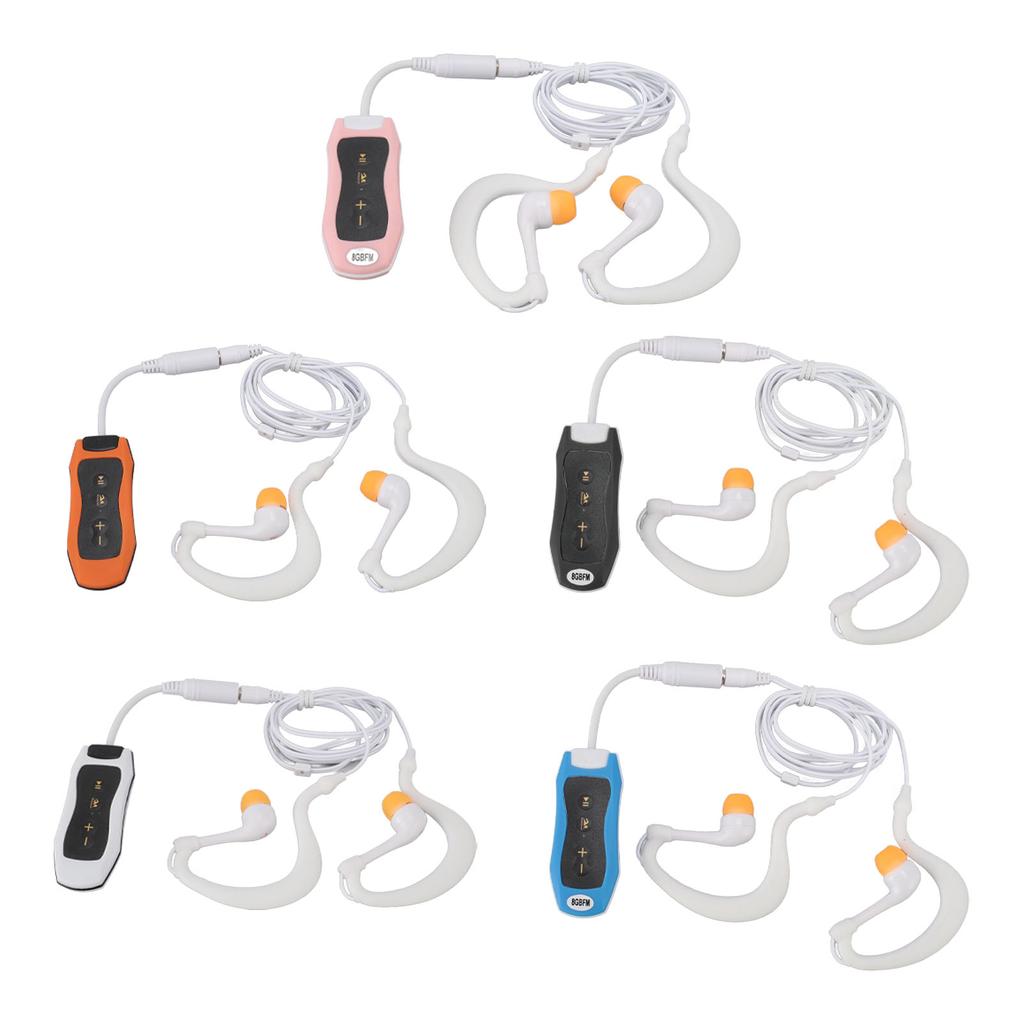 MP3 Player IPX8 Waterproof Rechargeable USB2.0 Music Player with Waterproof Earphone for Swimming Di
