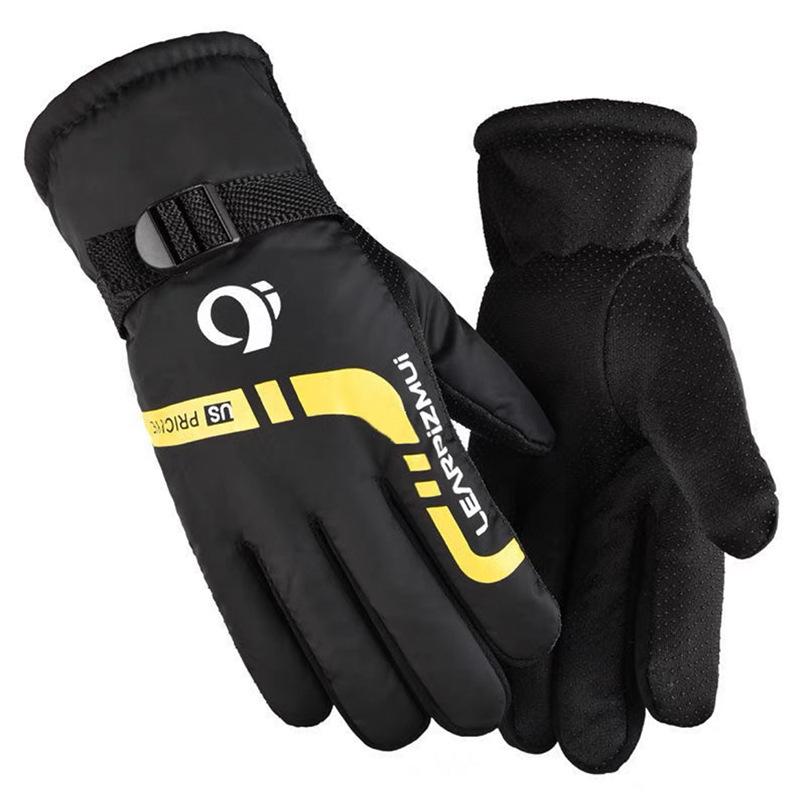 

Мужские зимние лыжные и мотоциклетные теплые хлопковые перчатки на флисовой подкладке One Size жёлтый