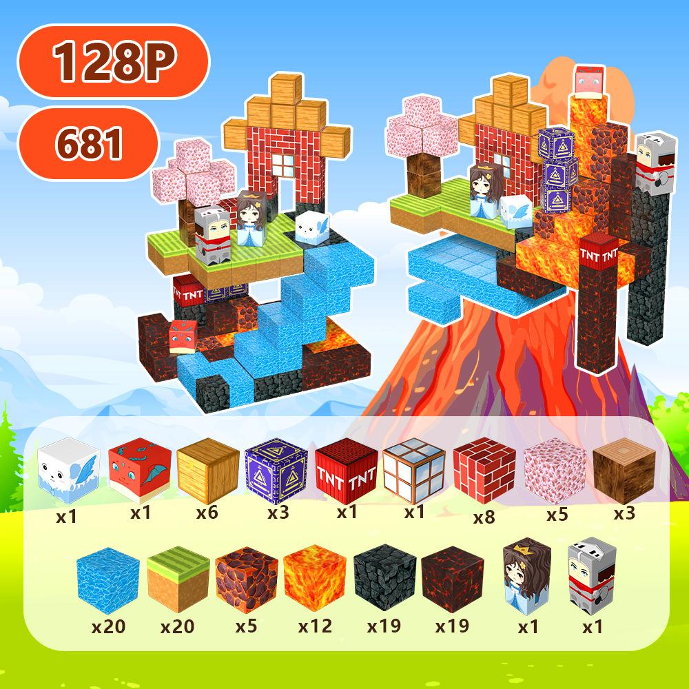 

Мой Магнитный Мир Строительные Блоки Сборка Кубика Рубика Строительство Магнитные Игрушки Мини Переменный Магнитный Куб Набор Explore the Lava Caves