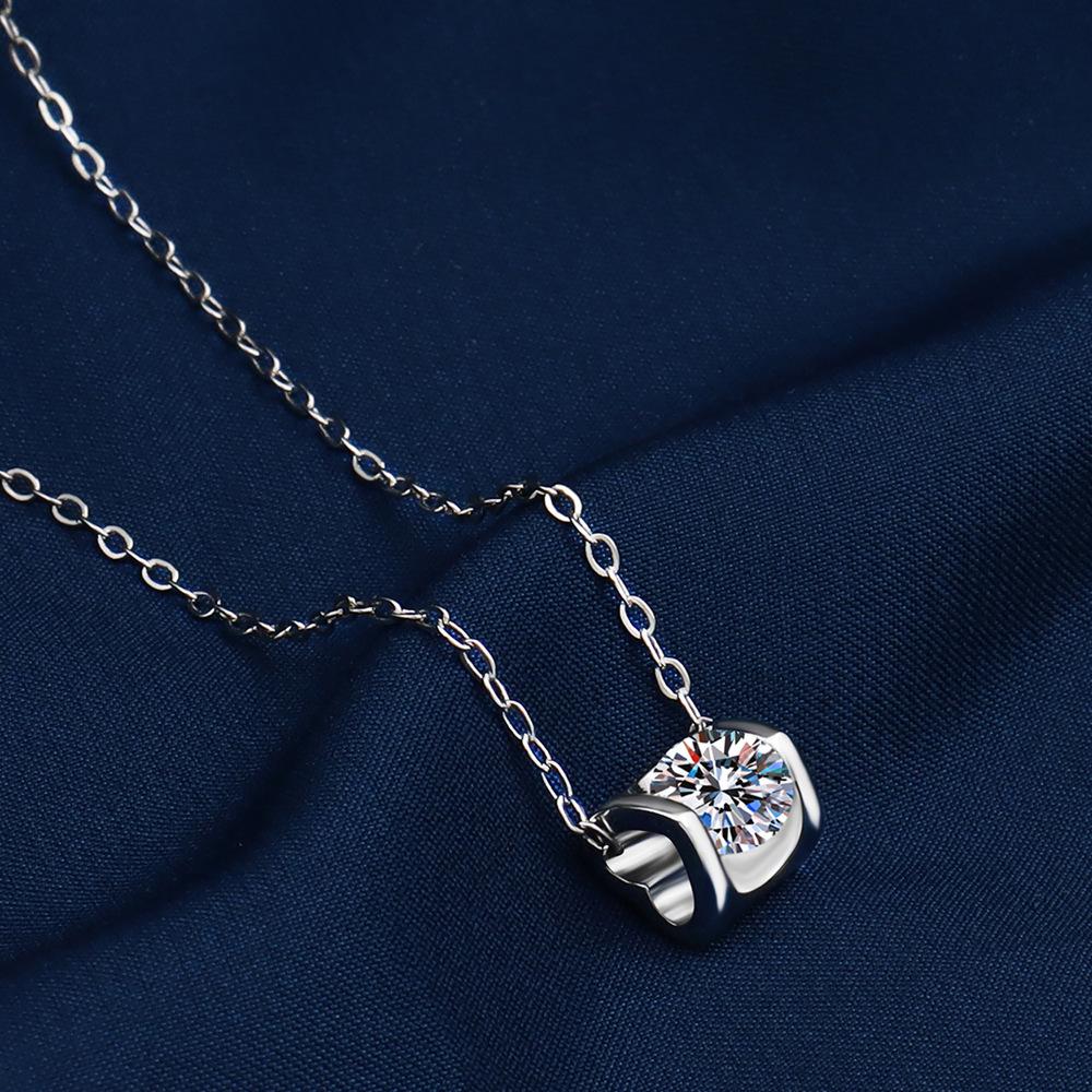 925 Sterling Silver Necklace Pendant Simple Noble AAA Zircon High Quality For Woman Men Fashion Wedding Engagement Jewelry Gift