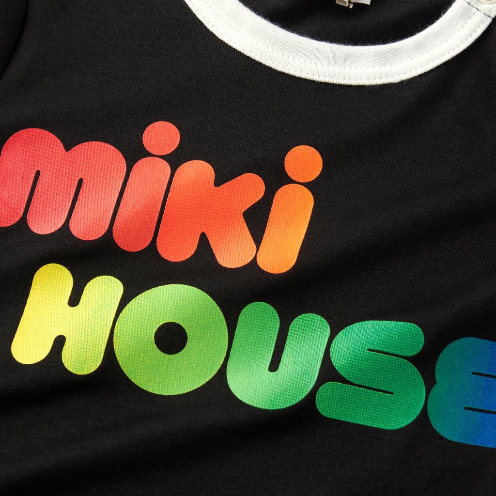 Shortall Short Made In Baby Black [Miki House] Romper, Sleeve, Logo, Plain, Japan, Boys, Girls, Baby, Clothes, Infant, Children's Clothes,