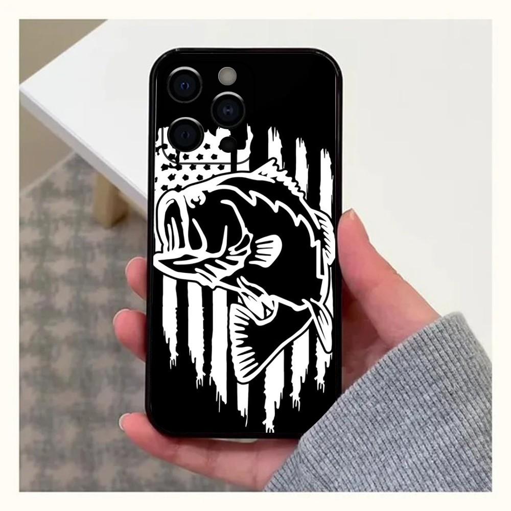 

Fishing Logo Phone Case For Apple iPhone 15,14,13,12,11,Pro,X,XS,Max,XR,Plus,Mini Soft Black Cover iPhone7plus