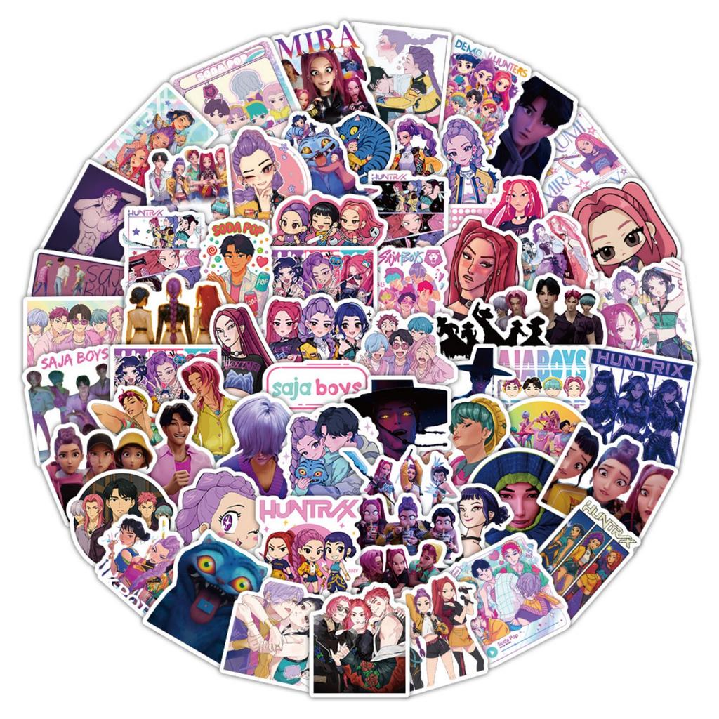 103pcs Suitcase Stickers Waterproof Stickers Scooter Computer Tablet Cartoon Decoration