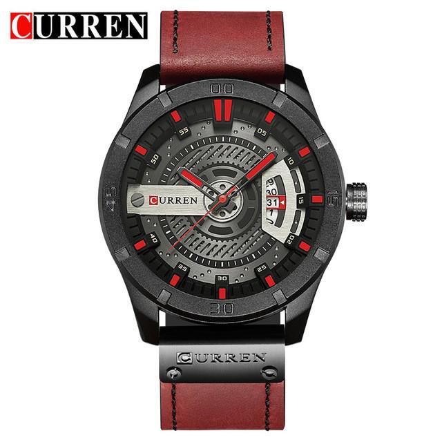 CURREN 8301 Men s Leather Strap Calendar Watch
