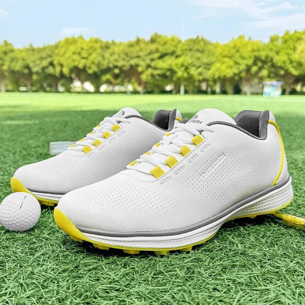 

2025 Новые туфли для гольфа Мужские Водонепроницаемые Роскошные Кроссовки для Гольфистов Противоскользящая Обувь для Гольфа Удобная обувь для мужчин мужская обувь 41 жёлтый