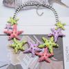 Summer Starfish Necklace Necklace Jewelry Women'S Color Matching Alloy Drip Oil Diamond Ocean Style Accessories