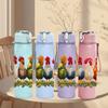 1PC Colorful Chicken Farm Animal Print 750ml Color Plastic Sports Water Bottle Leakproof Flip Straw Lid Suitable for Sports Office Home Use