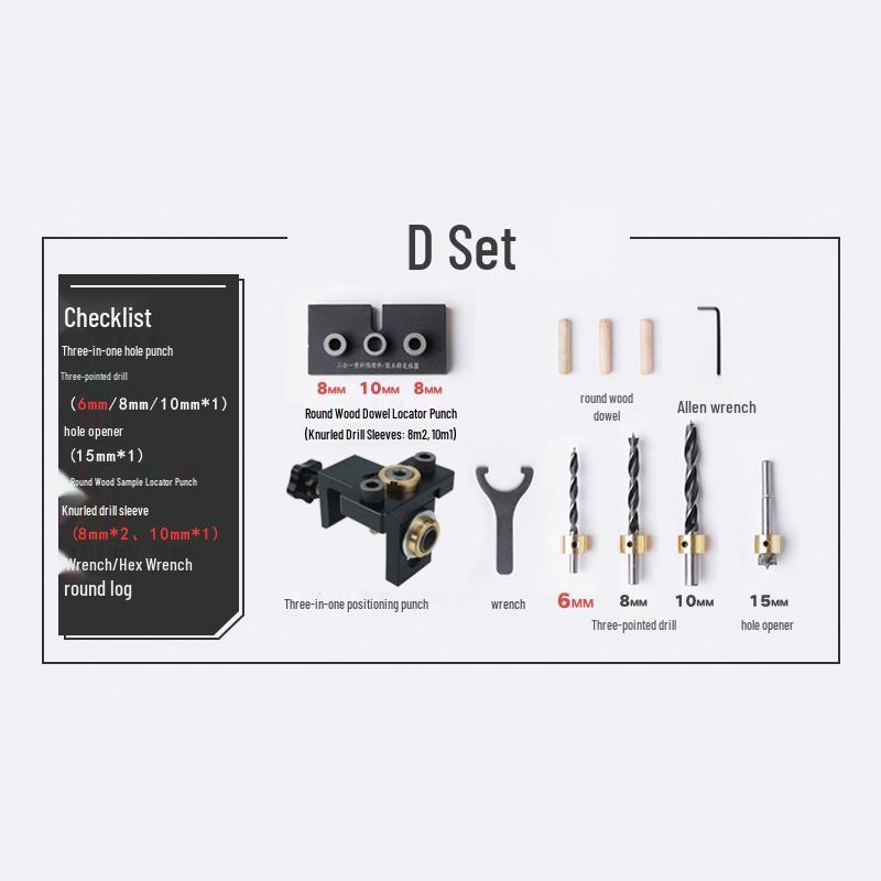 Woodworking 3-in-1 Furniture Connector & Dowel Hole Opener Tool