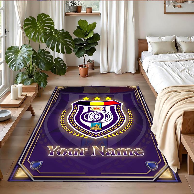 Crystal Velvet Rug Custom Name Text, Soft Non Slip Floor Mat Home DecorAnderlecht FC
