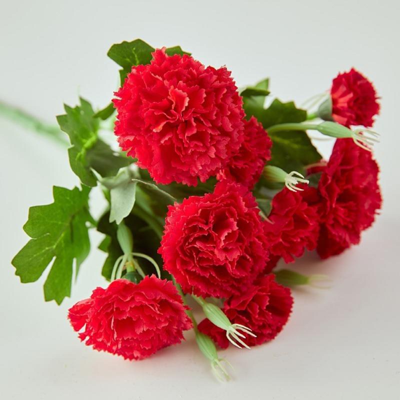 Centrotavola di Fiori Artificiali a 10 Teste Fiori Primaverili Finti in Seta per la Festa della Mamma Matrimonio Bouquet di Garofani Decorazione da Tavolo