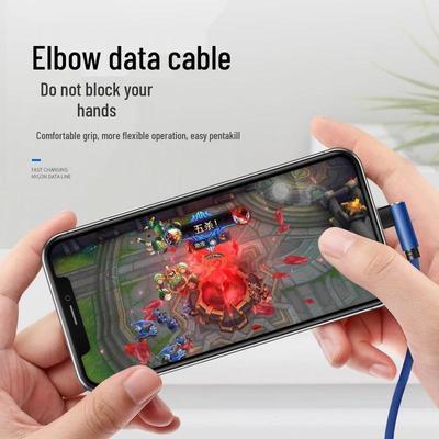 Double Elbow Type-C Fast Charge Cable for Huawei, Android, Apple, Samsung, and Xiaomi Phones