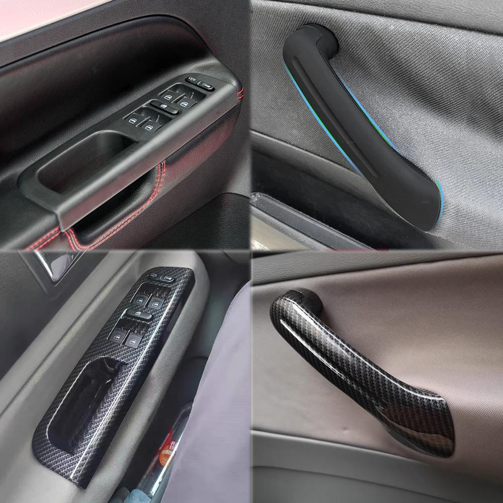 LHD Interior Front Rear Left Right Door Armrest Panel Pull Handle Grab Cover For Volkswagen VW Bora Golf 4 MK4 Jetta 1999-2004