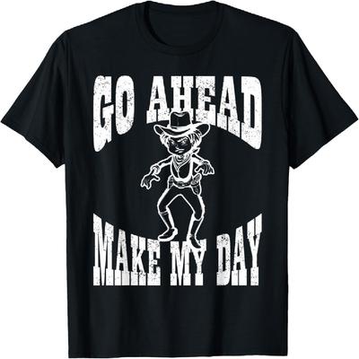 Go Ahead Make My Day, Cowboy Gifts For Men, Texas Cowboy T-Shirt