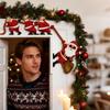 Christmas Door Frame Decoration Double-Sided Wall Sculpture Christmas Door Topper Decoration for Bedroom Living Room Mantel