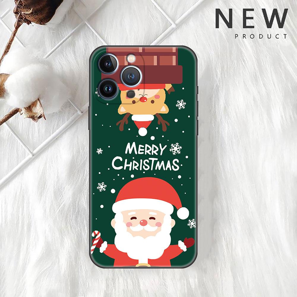 Carcasă de telefon moale cu model om de zăpadă de Crăciun pentru Apple iPhone 14 11 13 12 Pro 7 XR X XS Max 8 Plus 6 6S 14Pro, neagră