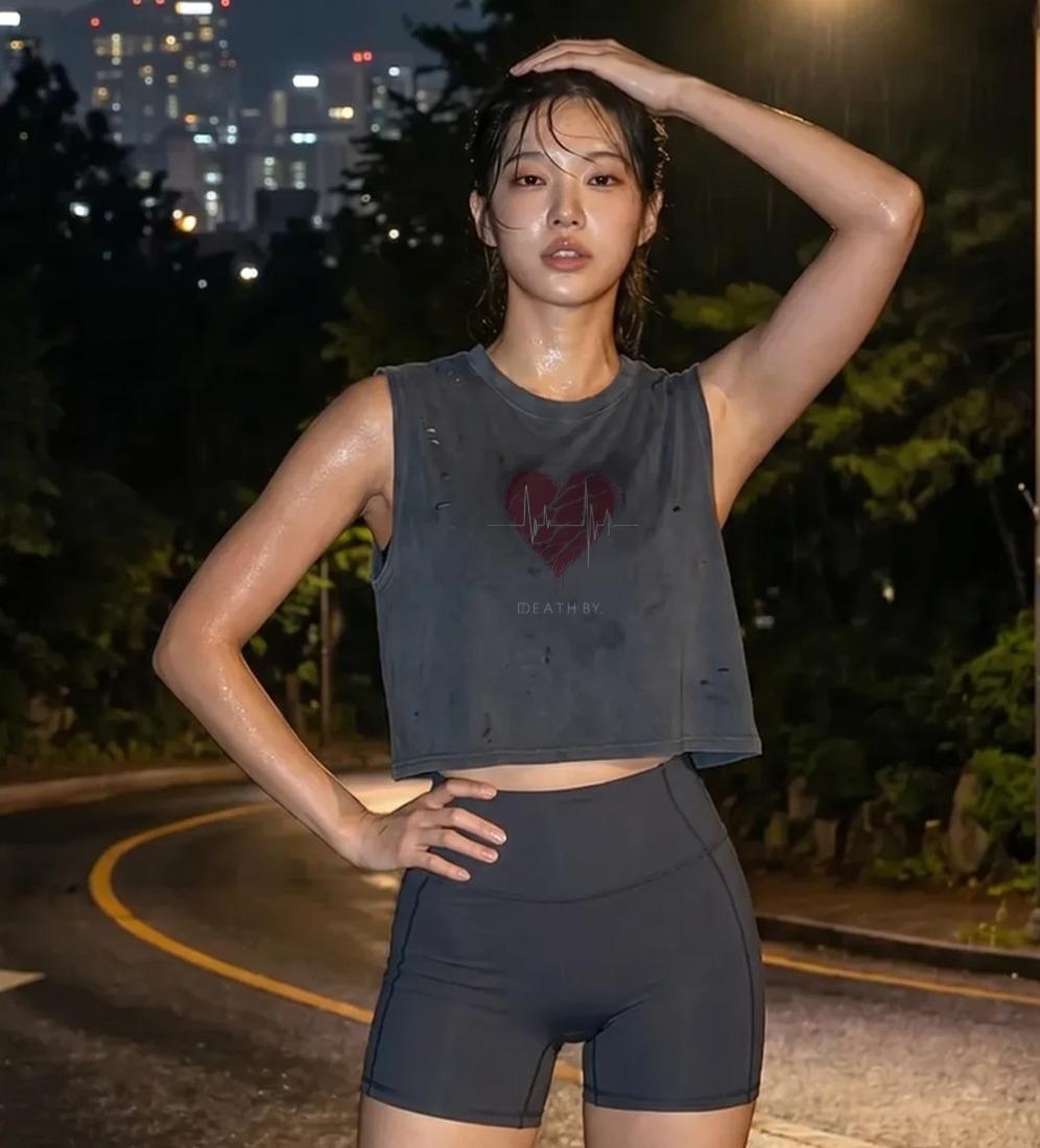 Blue Grain W Vintage Pigment Sleeveless [Charcoal] Charcoal/M