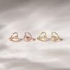 JEWNEL 14K Round Heart Ring One-Touch Earrings