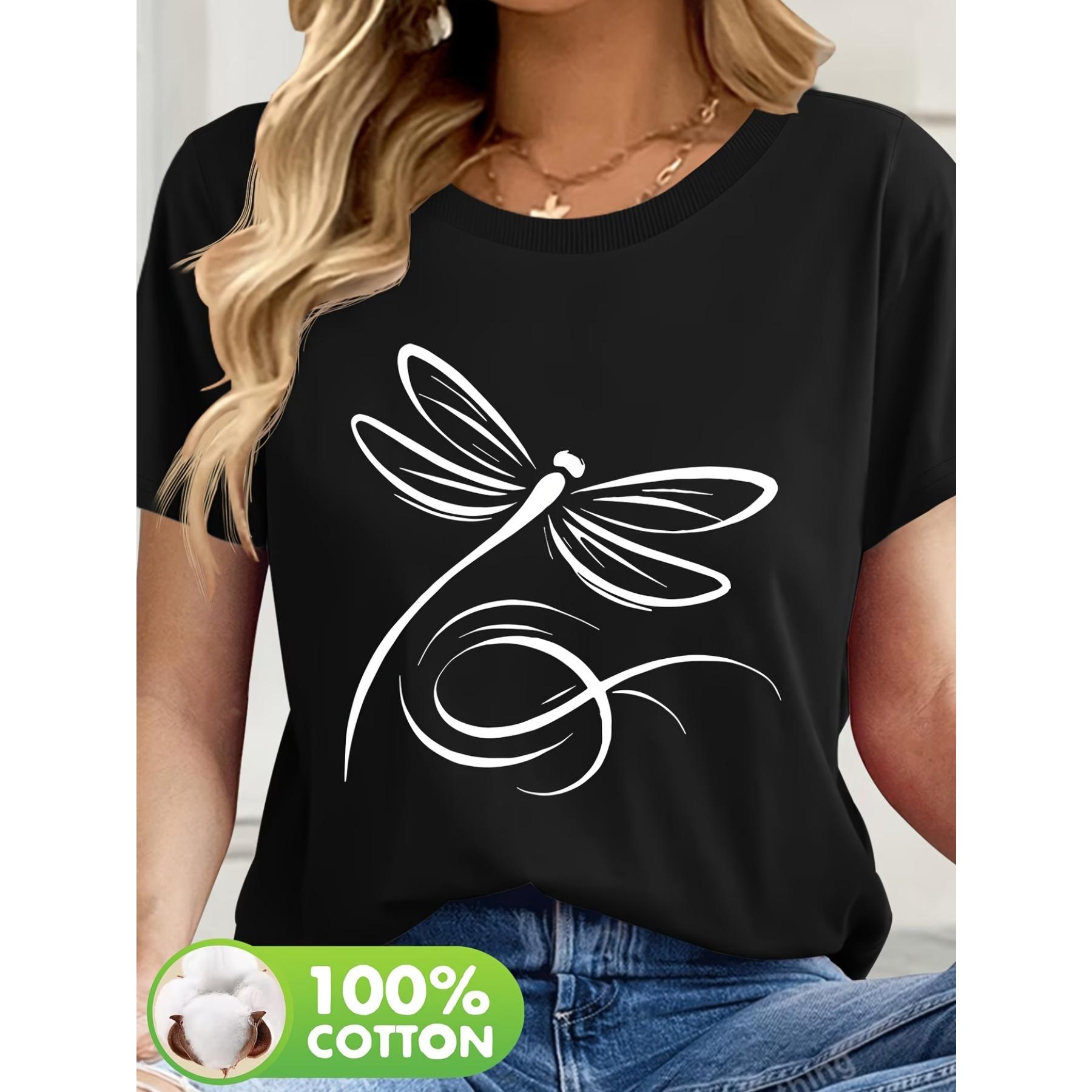 

Pattern Printed Casual Round Neck Short Sleeve T-shirt Summer Women s Wear T44 XXL