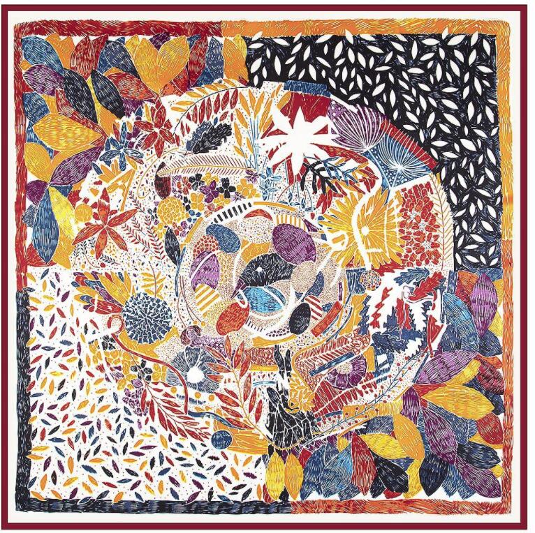 Silk Scarf Women Large Shawls Stoles Cashew Print Square Scarves Echarpes Foulards Femme Wrap Bandanas 130*130CM