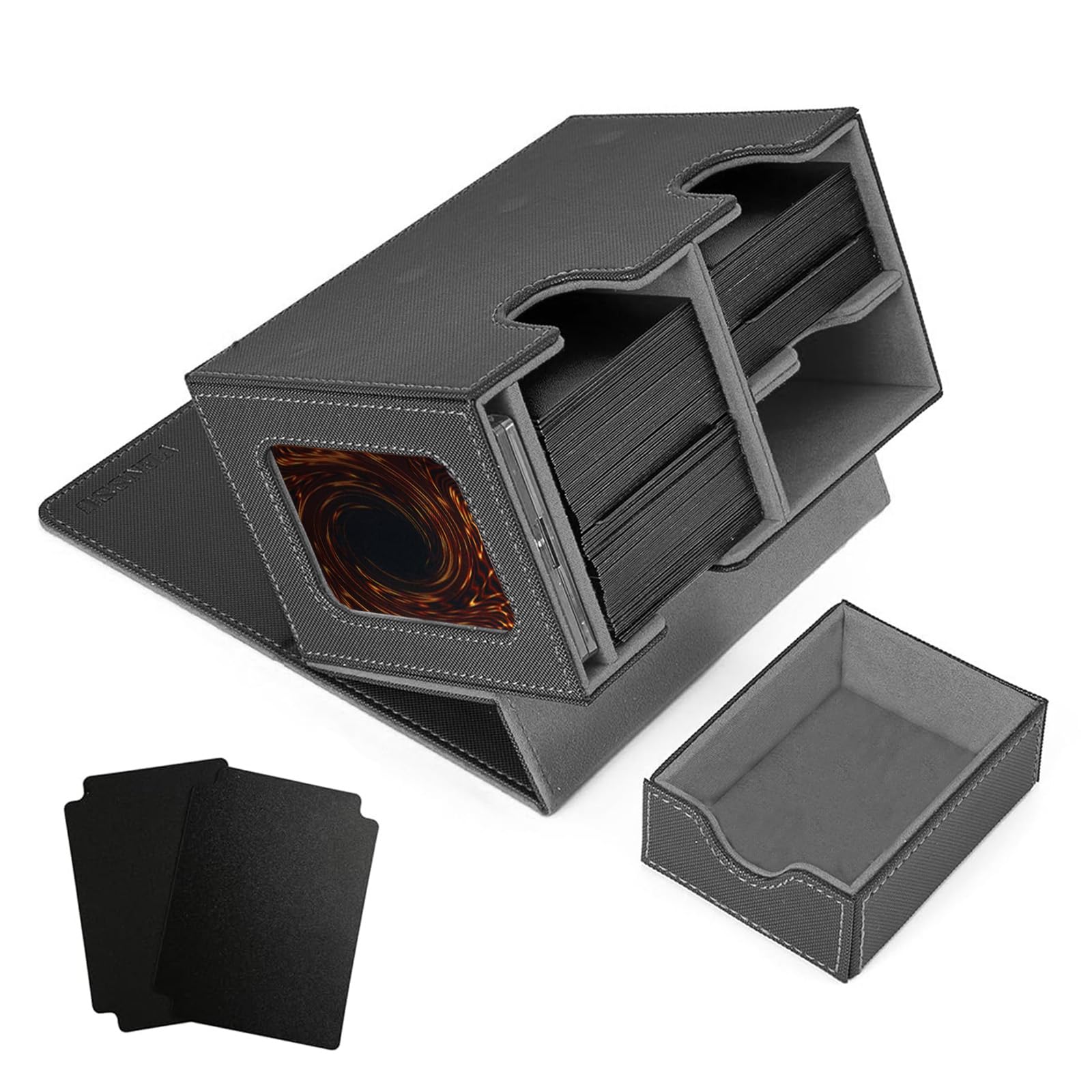 

Deck Trading Card Card Display Dice Holds 200 Includes Two Dividers and One Magnetic Compatible with Duel and Other Card and Sleeves Interior Double