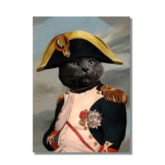 

Исторические винтажные портреты домашних животных, портрет кошки и собаки, плакат на скандинавскую тему, настенное фото для гостиной, домашний декор, художественная живопись на холсте 21x30cm No Framed