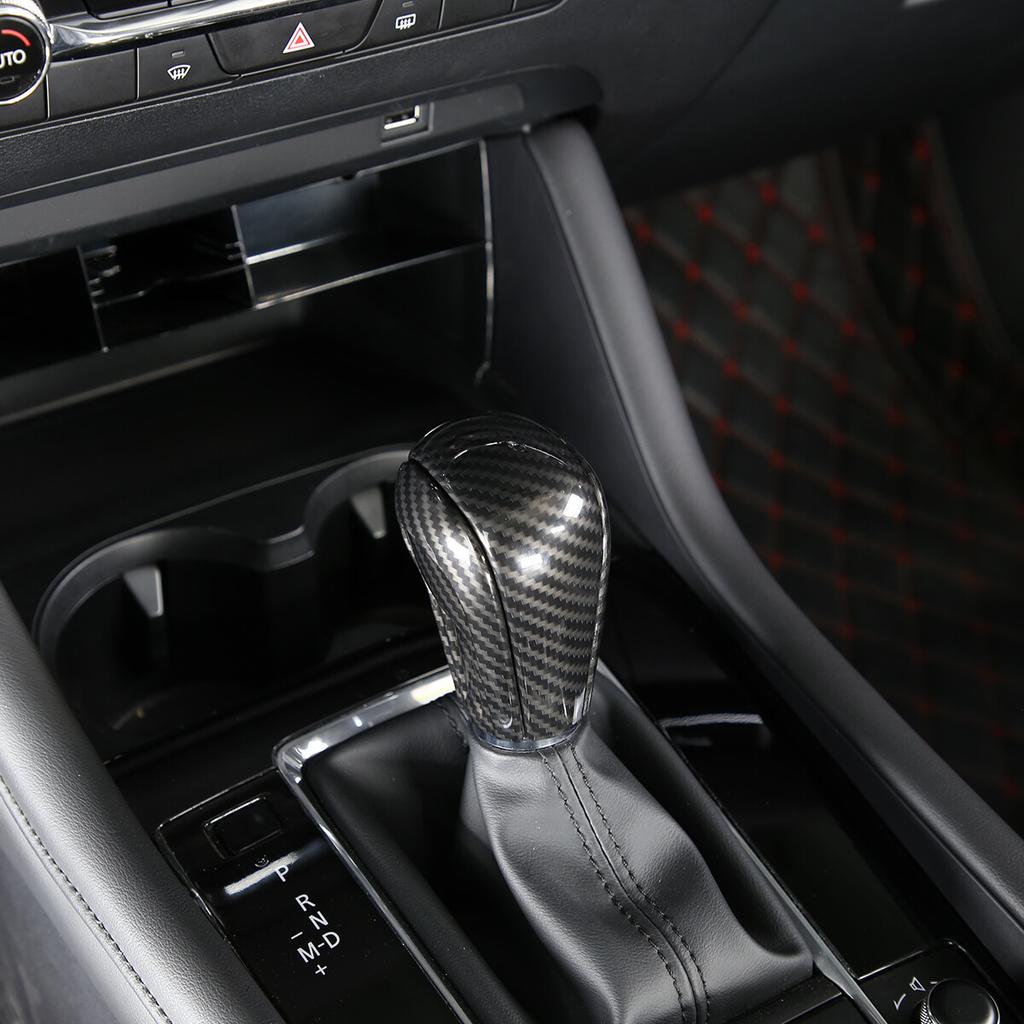 ABS Carbon Fiber Gear Shift Knob Head Cover Trim For Mazda 3 -