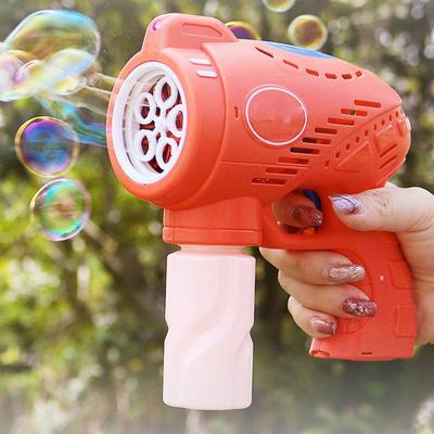 Elektrische Seifenblasenmaschine, blinkendes Licht, Musik, automatisches Seifenblasengebläse, Seifenwasser, Blasenmacherpistole für Kinder, Kinderspielzeug im Freien
