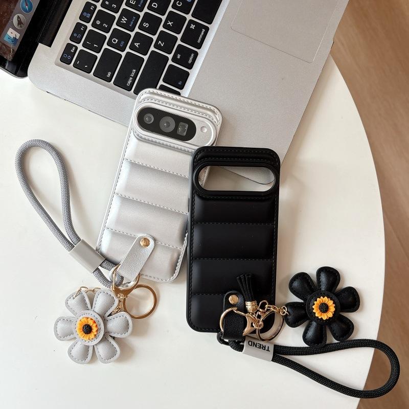 Applicable To Google Pixel9 Mobile Phone Case, Down Jacket Pixel8 Skin Lanyard Pixel7A All-inclusive Mobile Phone Case