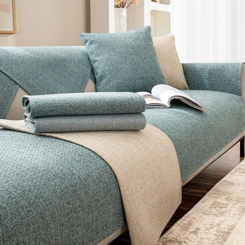 

Japanese New Linen Solid Color Modern Simple Four-Season Universal Non-Slip Old Coarse Cloth Sofa Cushion Cover Cover Towel Cloth 70*70cm
