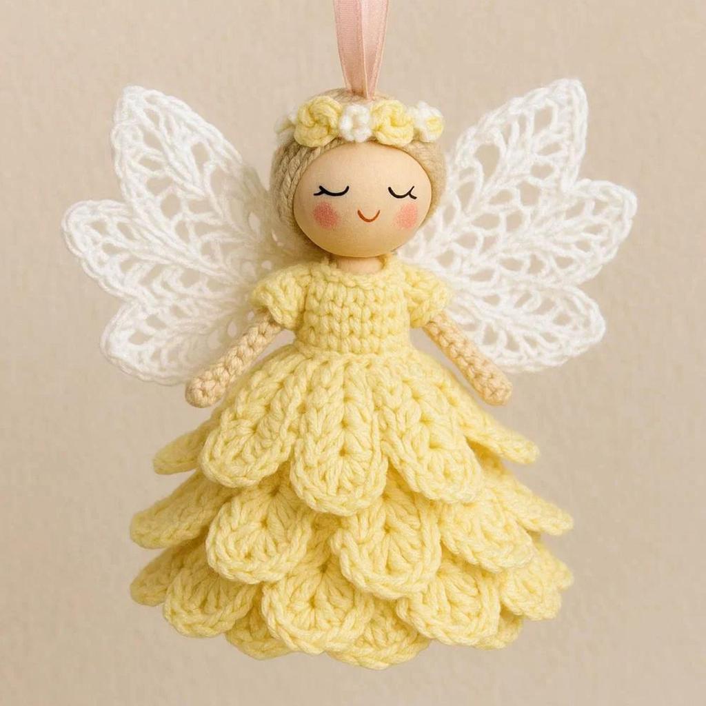 Crochet Kit for Beginners Angel Doll Ornament Knitting Set Crochet Craft Kit for Women Men Hobbyists Enthusiasts Family Members