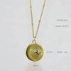 Collana a Pendente in Acciaio Inossidabile e Oro 18K con Charms a Cuore, Stella e Croce con Diamanti