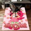 Princess Strawberry Design Area Rug Personalized Name- Non-Slip, Soft & Cozy Floor Mat for Living Room, Office - Indoor/Outdoor Carpet