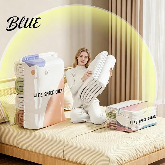 Vacuum Compression Bags Bag Space Saving Pumpless Storage Wardrobe Organizer Bags Waterproof Reusable for Clothes Bedding Air Valve