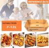 Air Fryer Backpapier 25/50/100/150 Stück für 4,5-8L/7-12L Körbe 16/20/23cm XXL Quadratische Air Fryer Zubehör für Ninja, Cosori,