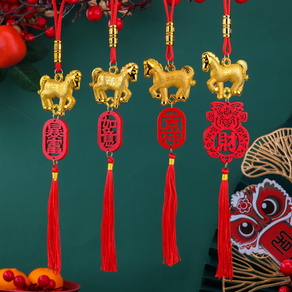 Chinese Horse Decoration Festive Horse Decor Chinese New Year 2026 Horse Pendant Decoration Lucky Charm Hanging Tassel Ornament