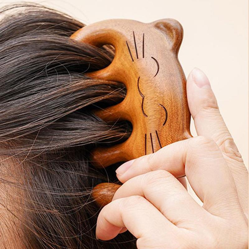 

Sandalwood Massage Comb Head Meridian Scalp Comb Face Eye Shoulder Neck Scraping Treatment Anti-Static Wide Tooth Comb