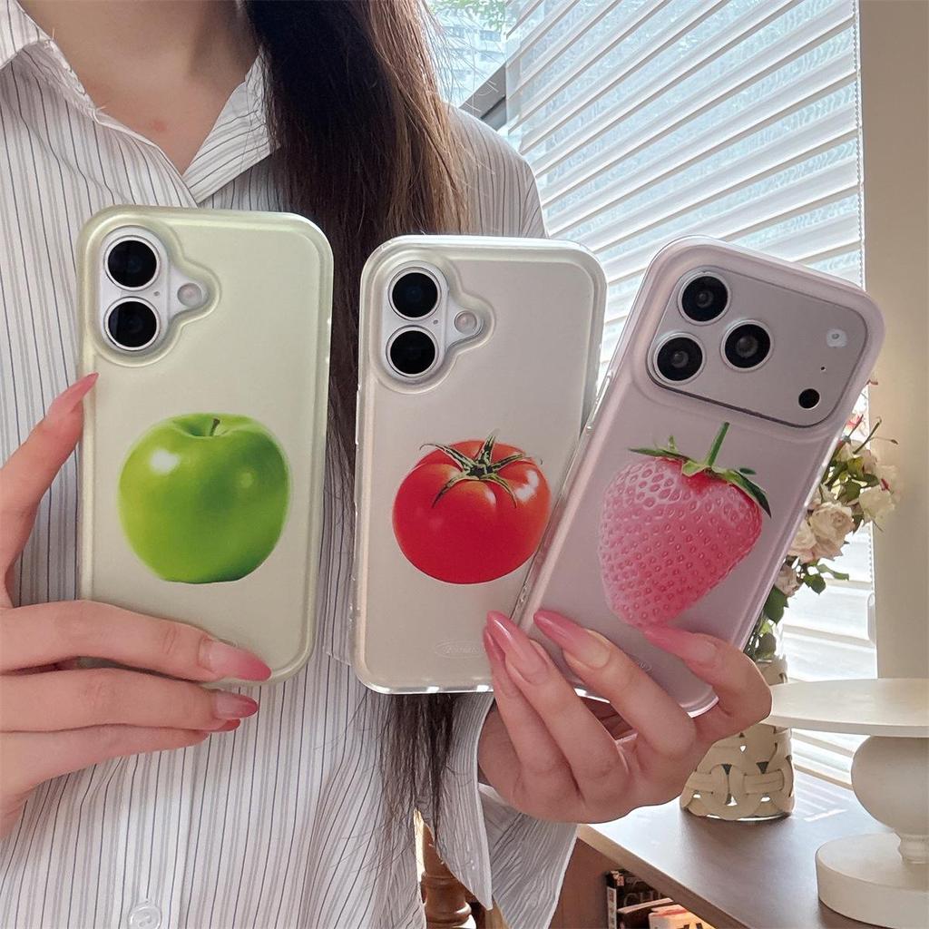 Premium Dual-Layer Strawberry Apple iPhone 14/13 & Apple 17/16/15 Pro Max Drop-Proof Case