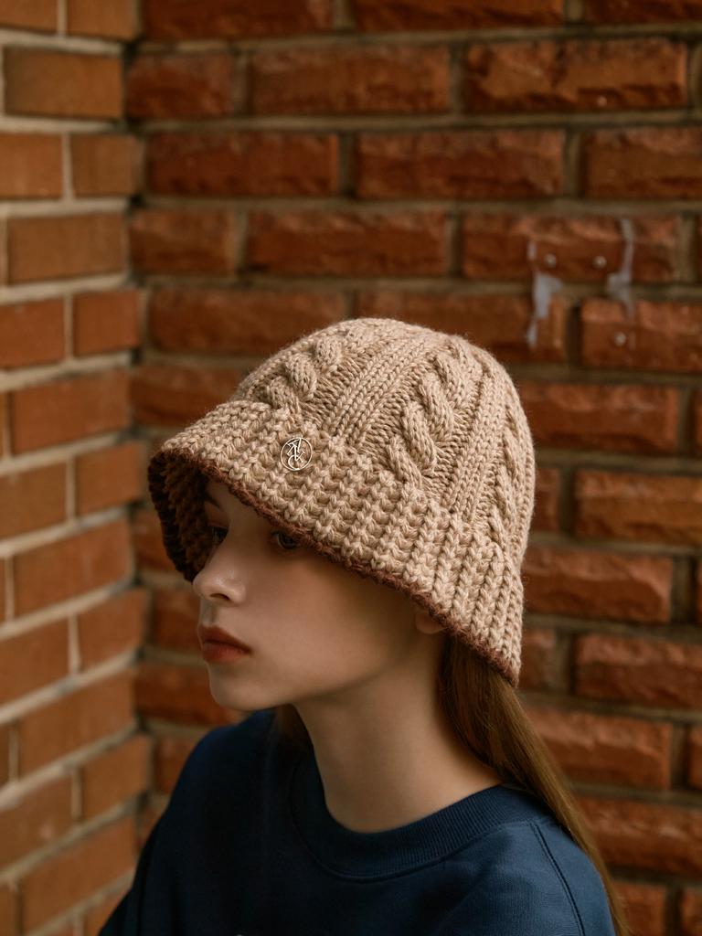 ANOETIC Anc Wool Twisted Bucket Hat_Beige