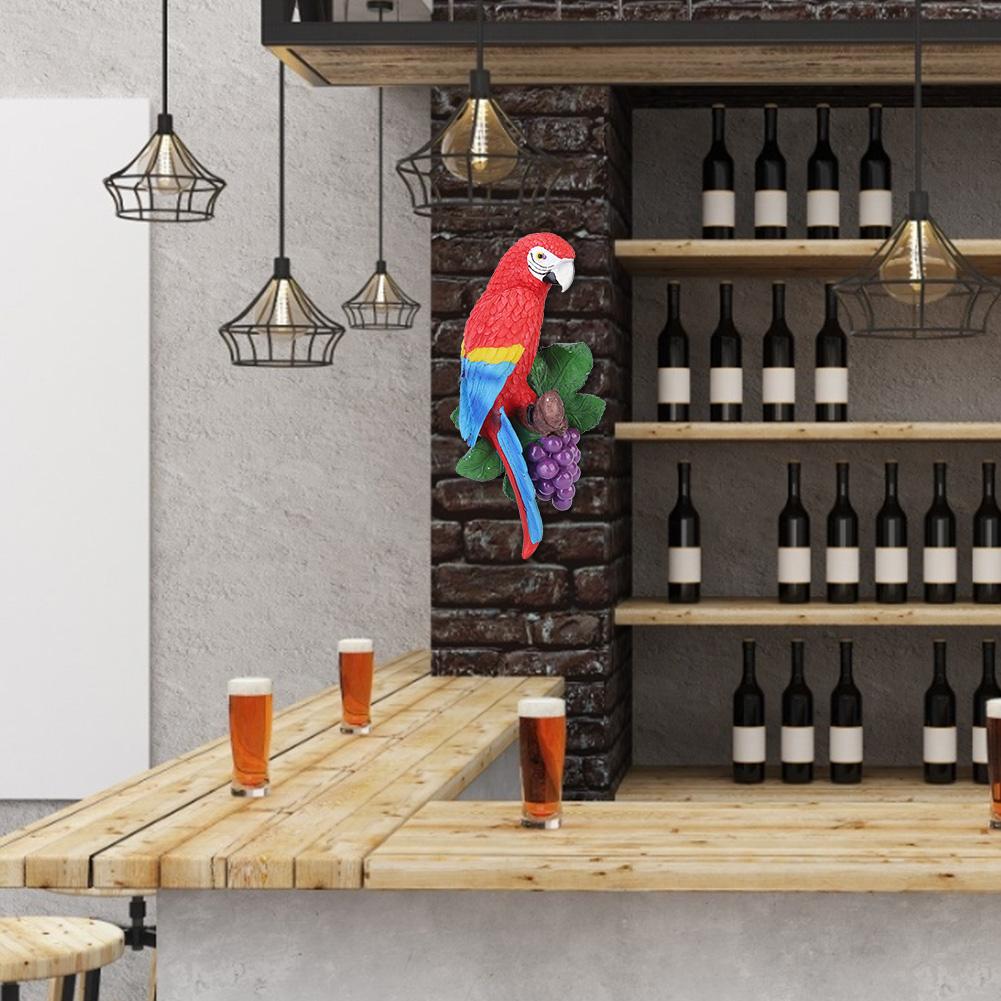 Wall Mounted Simulation Parrot Decor Hanging Hook Resin Craft Home Decoration Ornament