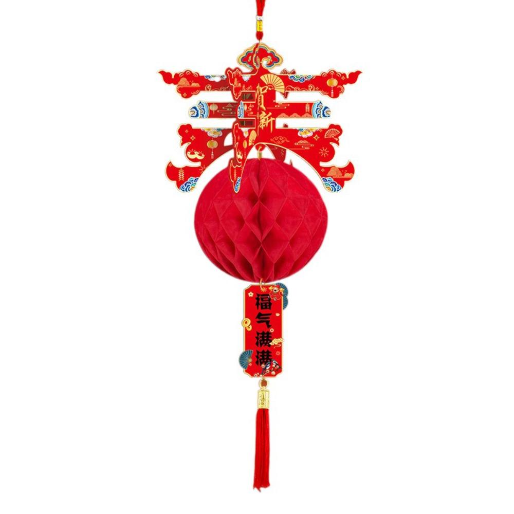 3pcs Long Tassel Spring Festival Lantern Honeycomb New Year Door Hanging Ornaments  Company