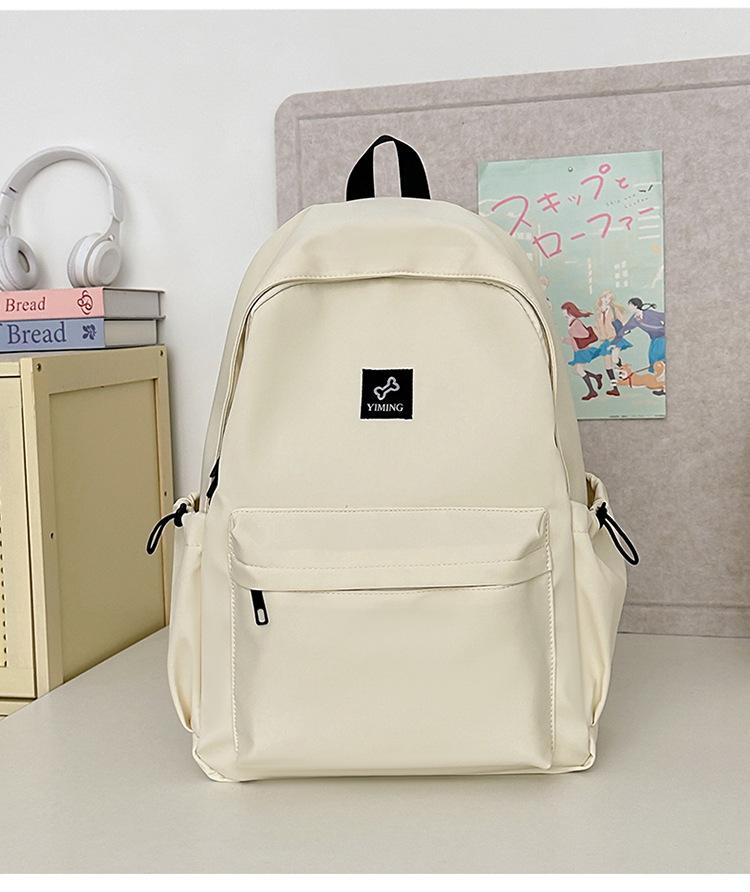 

New Harajuku Solid Color Backpack Academy Junior High School Student School Bag Outdoor Travel Backpack белый