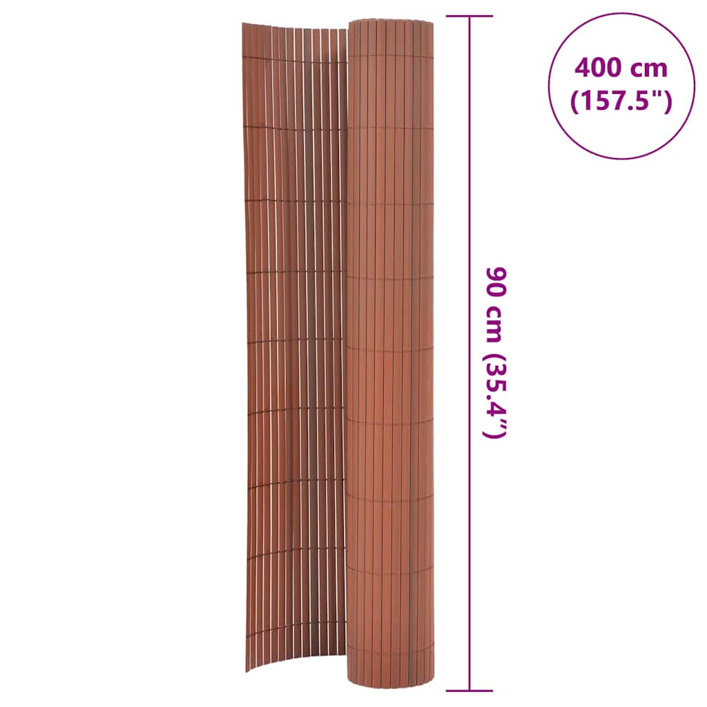 Double Sided Garden Fence 90 x 400 cm Brown