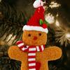 6 Pcs Gingerbread Man Ornaments Fabric Gingerbread Figurine Christmas Tree Decorations for Holiday Home Party Decor